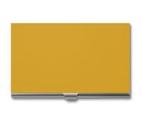VFMKT Slim Metal Business Card Holder Portable Business Card Case Pocket Name Card Holder Natural Yellow Wallet for Men Women Office Travel, style, One Size