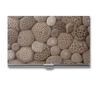 VFMKT Slim Metal Business Card Holder Portable Business Card Case Pocket Name Card Holder Petoskey Stone Wallet for Men Women Office Travel, style, One Size