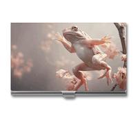 VFMKT Slim Metal Business Card Holder Portable Business Card Case Pocket Name Card Holder White-Headed Tree Frog Wallet for Men Women Office Travel, style, One Size