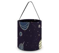 VFMKT Space Star Pattern Halloween Trick Or Treat Bag Reusable Halloween Candy Bucket Candy Bag Grocery Bags with Handles for Halloween Party Supplies Favors, Style, One Size