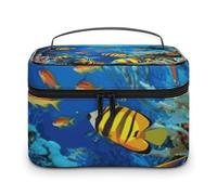 VFMKT The Underwater World Tropical Fish Makeup Bag Portable Travel Cosmetic Bag Zipper Makeup Organizer Toiletry Bag for Women Ladies, The Underwater World Tropical Fish, 25x18x15cm