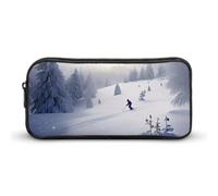 VFMKT Winter Skiing Pencil Case Cute Pen Bag Large Capacity Pencil Pouch Makeup Cosmetic Bag for Women Men