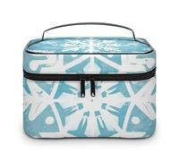 VFMKT Winter Snowflake Makeup Bag Portable Travel Cosmetic Bag Zipper Makeup Organizer Toiletry Bag for Women Ladies, Winter Snowflake, 25x18x15cm