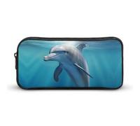 VFMKT Winter The Dolphin Pencil Case Cute Pen Bag Large Capacity Pencil Pouch Makeup Cosmetic Bag for Women Men