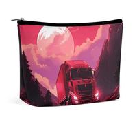 VFMKT Women Makeup Bag for Purse Waterproof Cosmetic Bags A Red Moon Makeup Pouch with Zipper Travel Toiletry Bag Organizer for Women Ladies, style, One Size