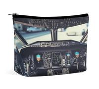 VFMKT Women Makeup Bag for Purse Waterproof Cosmetic Bags Airplane Cockpit Makeup Pouch with Zipper Travel Toiletry Bag Organizer for Women Ladies, style, One Size