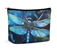 VFMKT Women Makeup Bag for Purse Waterproof Cosmetic Bags Art Blue Dragonfly Makeup Pouch with Zipper Travel Toiletry Bag Organizer for Women Ladies, style, One Size