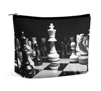 VFMKT Women Makeup Bag for Purse Waterproof Cosmetic Bags Black And White Chess Makeup Pouch with Zipper Travel Toiletry Bag Organizer for Women Ladies, style, One Size