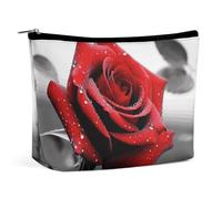 VFMKT Women Makeup Bag for Purse Waterproof Cosmetic Bags Black And White Red Rose Makeup Pouch with Zipper Travel Toiletry Bag Organizer for Women Ladies, style, One Size