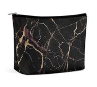 VFMKT Women Makeup Bag for Purse Waterproof Cosmetic Bags Black Gold Marble Makeup Pouch with Zipper Travel Toiletry Bag Organizer for Women Ladies, style, One Size