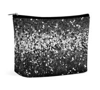 VFMKT Women Makeup Bag for Purse Waterproof Cosmetic Bags Black White Glitter Makeup Pouch with Zipper Travel Toiletry Bag Organizer for Women Ladies, style, One Size