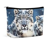 VFMKT Women Makeup Bag for Purse Waterproof Cosmetic Bags Blue Eyed Snow Leopard Makeup Pouch with Zipper Travel Toiletry Bag Organizer for Women Ladies, style, One Size