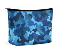 VFMKT Women Makeup Bag for Purse Waterproof Cosmetic Bags Blue Parttern Makeup Pouch with Zipper Travel Toiletry Bag Organizer for Women Ladies, style, One Size