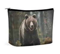 VFMKT Women Makeup Bag for Purse Waterproof Cosmetic Bags Brown Bear Makeup Pouch with Zipper Travel Toiletry Bag Organizer for Women Ladies, style, One Size