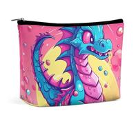 VFMKT Women Makeup Bag for Purse Waterproof Cosmetic Bags Cartoon Dragon Pattern Makeup Pouch with Zipper Travel Toiletry Bag Organizer for Women Ladies, style, One Size