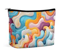 VFMKT Women Makeup Bag for Purse Waterproof Cosmetic Bags Cartoon Lines Makeup Pouch with Zipper Travel Toiletry Bag Organizer for Women Ladies, style, One Size