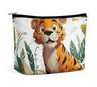 VFMKT Women Makeup Bag for Purse Waterproof Cosmetic Bags Cartoon Tiger Makeup Pouch with Zipper Travel Toiletry Bag Organizer for Women Ladies, style, One Size