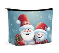 VFMKT Women Makeup Bag for Purse Waterproof Cosmetic Bags Christmas Santa Snowman Makeup Pouch with Zipper Travel Toiletry Bag Organizer for Women Ladies, style, One Size