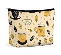 VFMKT Women Makeup Bag for Purse Waterproof Cosmetic Bags Coffee Pattern Makeup Pouch with Zipper Travel Toiletry Bag Organizer for Women Ladies, style, One Size