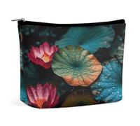 VFMKT Women Makeup Bag for Purse Waterproof Cosmetic Bags Colorful Flower Leaves Makeup Pouch with Zipper Travel Toiletry Bag Organizer for Women Ladies, style, One Size
