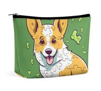 VFMKT Women Makeup Bag for Purse Waterproof Cosmetic Bags Corgi Puzzle Makeup Pouch with Zipper Travel Toiletry Bag Organizer for Women Ladies, style, One Size