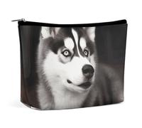 VFMKT Women Makeup Bag for Purse Waterproof Cosmetic Bags Cute Husky Dog Makeup Pouch with Zipper Travel Toiletry Bag Organizer for Women Ladies, style, One Size