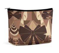 VFMKT Women Makeup Bag for Purse Waterproof Cosmetic Bags Dark Brown Bow Makeup Pouch with Zipper Travel Toiletry Bag Organizer for Women Ladies, style, One Size