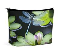 VFMKT Women Makeup Bag for Purse Waterproof Cosmetic Bags Dragonfly Flies Over Makeup Pouch with Zipper Travel Toiletry Bag Organizer for Women Ladies, style, One Size