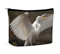 VFMKT Women Makeup Bag for Purse Waterproof Cosmetic Bags Egret Spreads Its Wings Makeup Pouch with Zipper Travel Toiletry Bag Organizer for Women Ladies, style, One Size