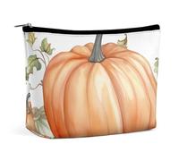 VFMKT Women Makeup Bag for Purse Waterproof Cosmetic Bags Fall Watercolor Pumpkins Makeup Pouch with Zipper Travel Toiletry Bag Organizer for Women Ladies, style, One Size