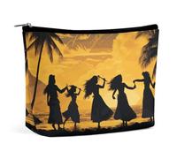 VFMKT Women Makeup Bag for Purse Waterproof Cosmetic Bags Five Silhouettes of Hawaiian Dance Makeup Pouch with Zipper Travel Toiletry Bag Organizer for Women Ladies, style, One Size