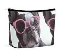 VFMKT Women Makeup Bag for Purse Waterproof Cosmetic Bags French Bulldog Glasses Makeup Pouch with Zipper Travel Toiletry Bag Organizer for Women Ladies, style, One Size