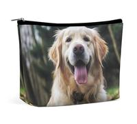 VFMKT Women Makeup Bag for Purse Waterproof Cosmetic Bags Funny Golden Retriever Makeup Pouch with Zipper Travel Toiletry Bag Organizer for Women Ladies, style, One Size