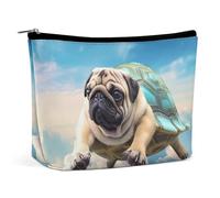 VFMKT Women Makeup Bag for Purse Waterproof Cosmetic Bags Funny Turtle Pug Dog In The Makeup Pouch with Zipper Travel Toiletry Bag Organizer for Women Ladies, style, One Size