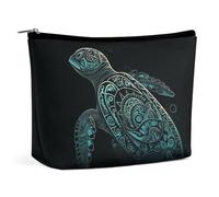 VFMKT Women Makeup Bag for Purse Waterproof Cosmetic Bags Glowing Green Sea Turtle Makeup Pouch with Zipper Travel Toiletry Bag Organizer for Women Ladies, style, One Size