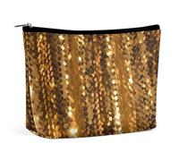 VFMKT Women Makeup Bag for Purse Waterproof Cosmetic Bags Gold Sequin Sparkle Makeup Pouch with Zipper Travel Toiletry Bag Organizer for Women Ladies, style, One Size