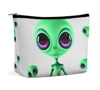 VFMKT Women Makeup Bag for Purse Waterproof Cosmetic Bags Green Alien Makeup Pouch with Zipper Travel Toiletry Bag Organizer for Women Ladies, style, One Size