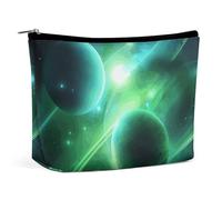 VFMKT Women Makeup Bag for Purse Waterproof Cosmetic Bags Green Light Planet Makeup Pouch with Zipper Travel Toiletry Bag Organizer for Women Ladies, style, One Size