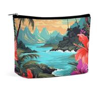 VFMKT Women Makeup Bag for Purse Waterproof Cosmetic Bags Hello Hawaii Makeup Pouch with Zipper Travel Toiletry Bag Organizer for Women Ladies, style, One Size