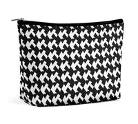 VFMKT Women Makeup Bag for Purse Waterproof Cosmetic Bags Houndstooth Black Makeup Pouch with Zipper Travel Toiletry Bag Organizer for Women Ladies, style, One Size