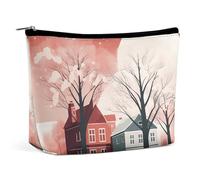 VFMKT Women Makeup Bag for Purse Waterproof Cosmetic Bags Houses Next to Each Other Makeup Pouch with Zipper Travel Toiletry Bag Organizer for Women Ladies, style, One Size