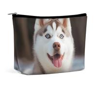 VFMKT Women Makeup Bag for Purse Waterproof Cosmetic Bags Husky Piquant Dog Makeup Pouch with Zipper Travel Toiletry Bag Organizer for Women Ladies, style, One Size