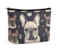VFMKT Women Makeup Bag for Purse Waterproof Cosmetic Bags I Love French Bulldog Makeup Pouch with Zipper Travel Toiletry Bag Organizer for Women Ladies, style, One Size