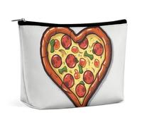 VFMKT Women Makeup Bag for Purse Waterproof Cosmetic Bags I Love Pizza Heart Makeup Pouch with Zipper Travel Toiletry Bag Organizer for Women Ladies, style, One Size