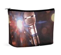 VFMKT Women Makeup Bag for Purse Waterproof Cosmetic Bags Karaoke Microphone Makeup Pouch with Zipper Travel Toiletry Bag Organizer for Women Ladies, style, One Size