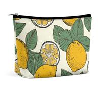 VFMKT Women Makeup Bag for Purse Waterproof Cosmetic Bags Lemon Fruit Pattern Makeup Pouch with Zipper Travel Toiletry Bag Organizer for Women Ladies, style, One Size