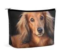 VFMKT Women Makeup Bag for Purse Waterproof Cosmetic Bags Long Haired Dachshund Makeup Pouch with Zipper Travel Toiletry Bag Organizer for Women Ladies, style, One Size