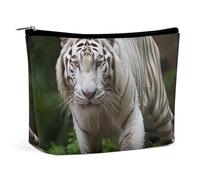 VFMKT Women Makeup Bag for Purse Waterproof Cosmetic Bags Majestic White Bengal Tiger Makeup Pouch with Zipper Travel Toiletry Bag Organizer for Women Ladies, style, One Size