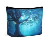 VFMKT Women Makeup Bag for Purse Waterproof Cosmetic Bags Mystical Fantasy Blue Nature Makeup Pouch with Zipper Travel Toiletry Bag Organizer for Women Ladies, style, One Size