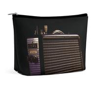 VFMKT Women Makeup Bag for Purse Waterproof Cosmetic Bags Old Radio on Black Paper Makeup Pouch with Zipper Travel Toiletry Bag Organizer for Women Ladies, style, One Size
